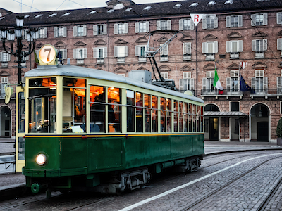 Storico tram Voetbalreis Turijn
