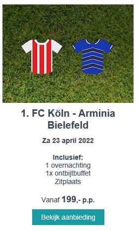 Bezoek 1. FC Köln - Arminia Bielefeld in het RheinEnergieStadion